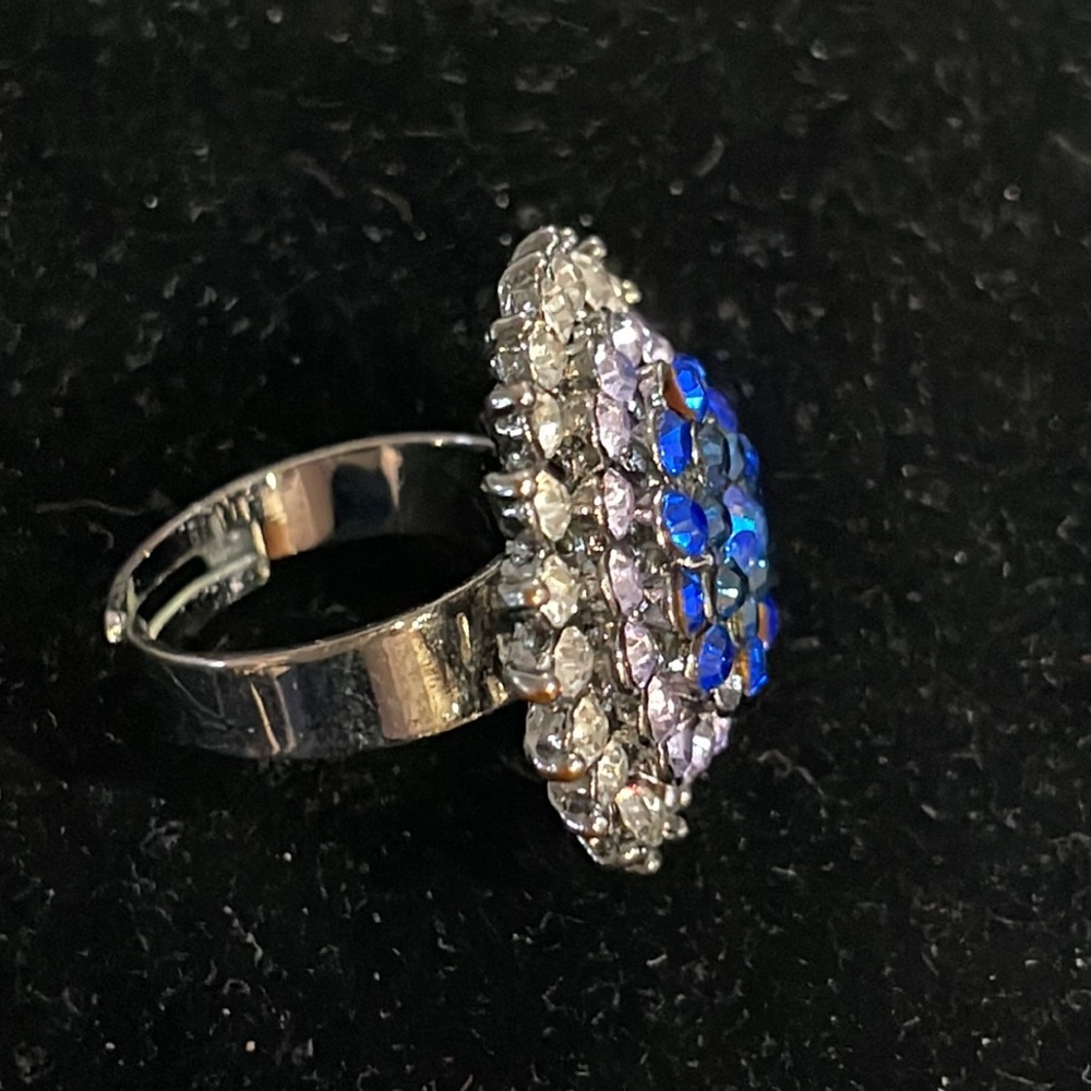 Blue Rhinestones Rings for Ladies - Picture 3 of 5